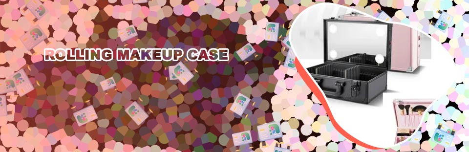 Makeup case with lighted mirror